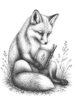 Fox reading illustration