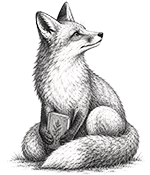 Fox with book illustration