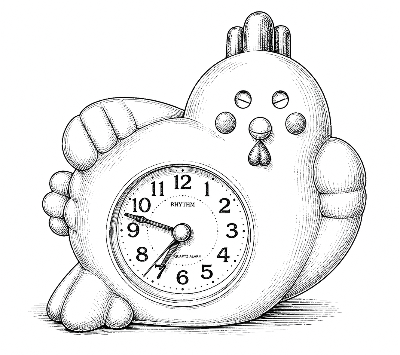 rooster clock fable illustration