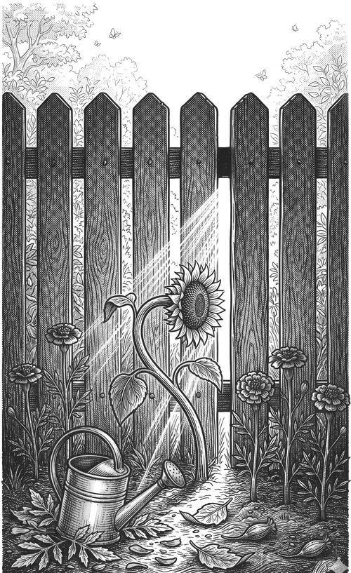 crooked sunflower fable illustration