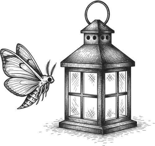 moth and lantern fable illustration