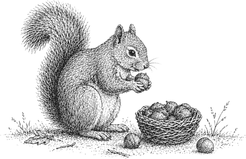 squirrel fable illustration
