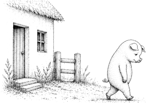 pig fable illustration