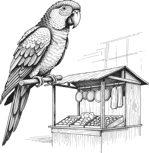 parrot fable illustration